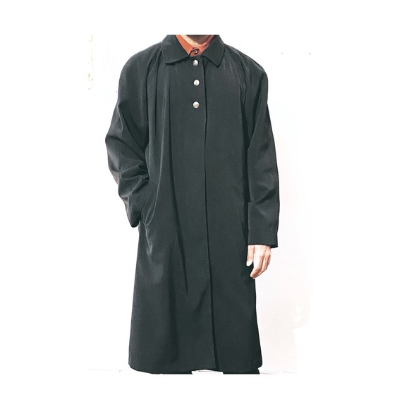 Vintage Unisex Black Trench Coat - Picture 1 of 6